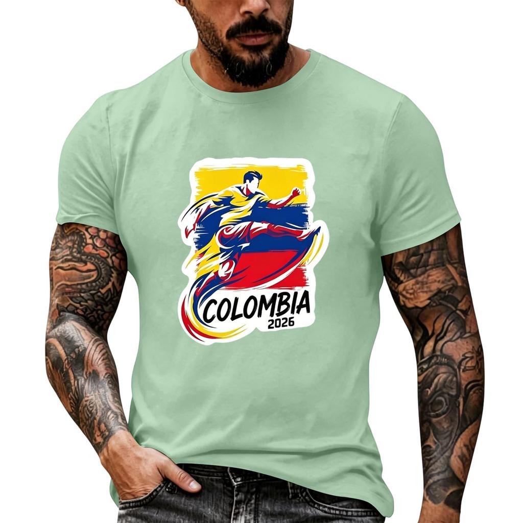 Men's Short Sleeve Graphic T Shirt Casual Crew Neck Cotton Tee Lightweight Comfortable Fit for Everyday Wear