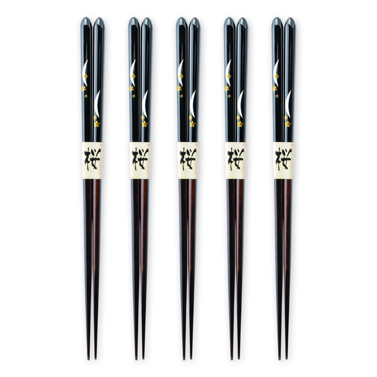 

Wooden Tsukizakura Set of Current Model J-kitchens Chopsticks, Pattern, Black, 5, 23.5cm,