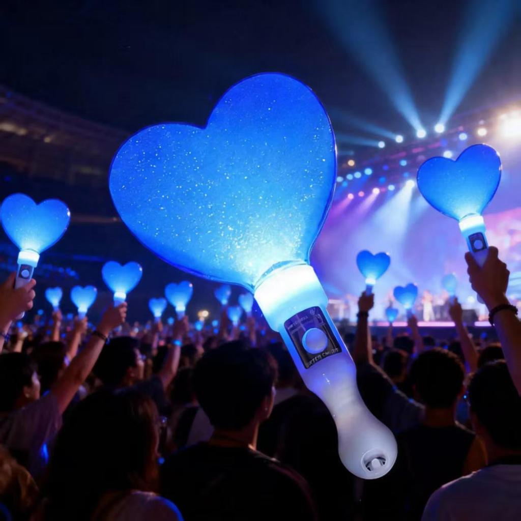 LED Heart Glow Stick for Concerts and Campus Events - Handheld Cheering Prop
