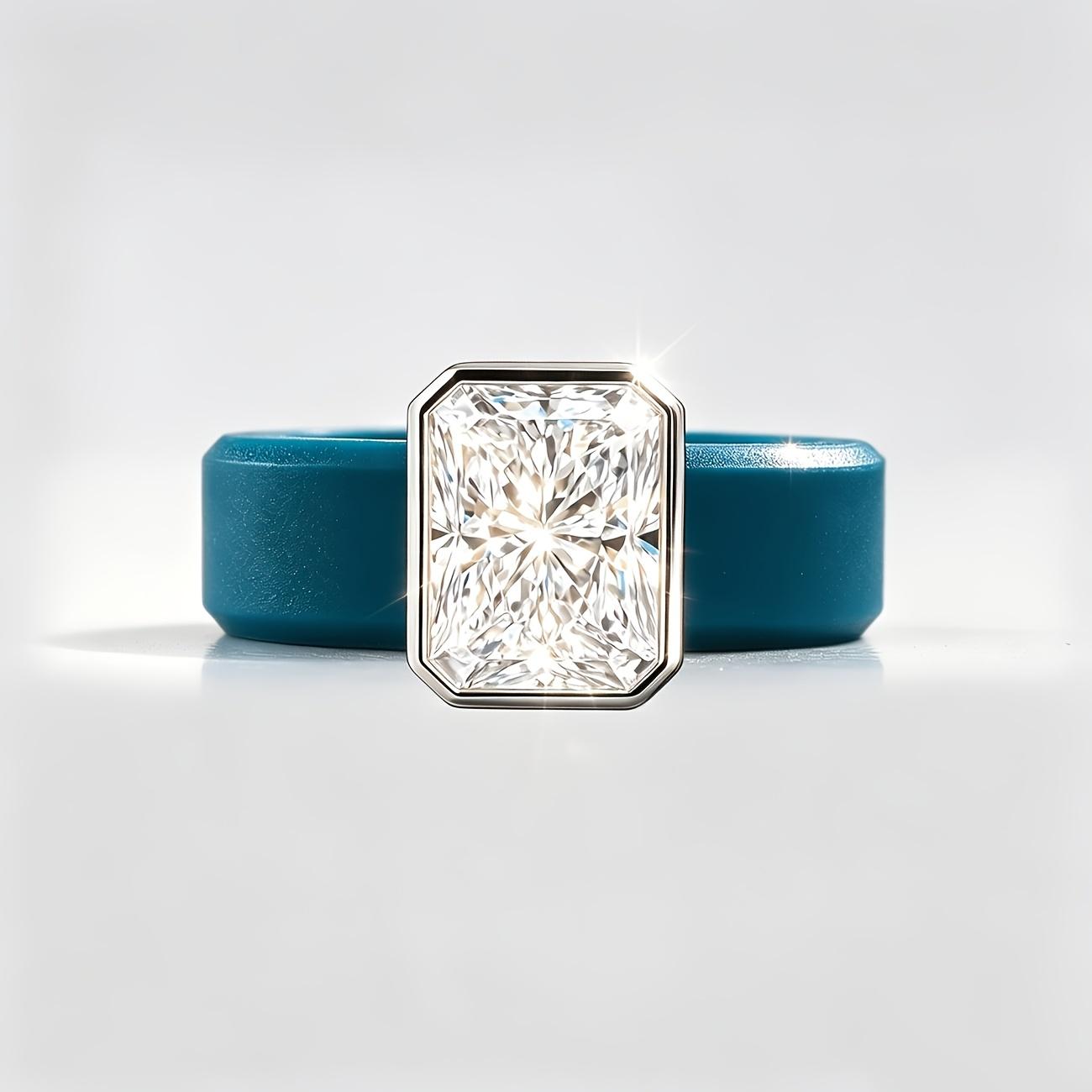 Damen Ring aus blauem weichem Silikon mit Zirkonia, Steinfassung im Wrap-Design in Roségold & Kupfer für den täglichen Gebrauch 7