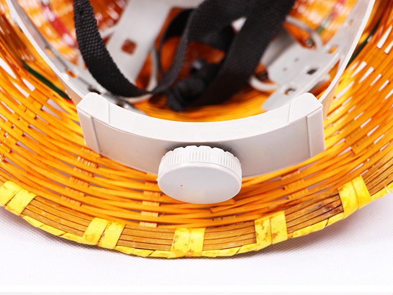 Bamboo Weaving Safety Helmet - Sunshade, Breathable, Anti-Smash, Industrial Protection