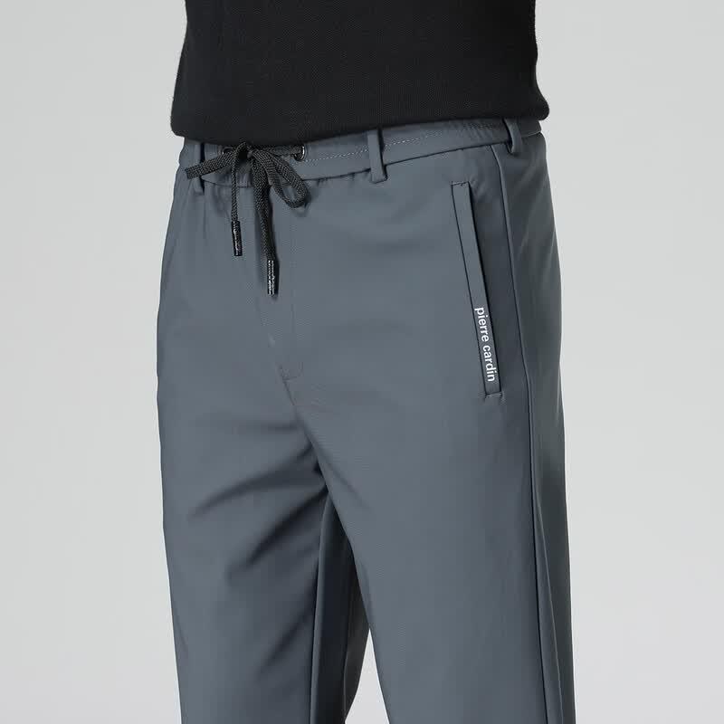 Pierre Cardin Men's Thickened Drawstring Straight-Leg Casual Pants