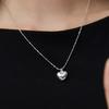 Dmoment (925Silver) Silver Heart Drop Necklace