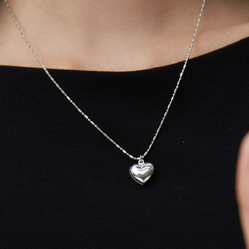 dmoment (925Silver) Silver Heart Drop Necklace