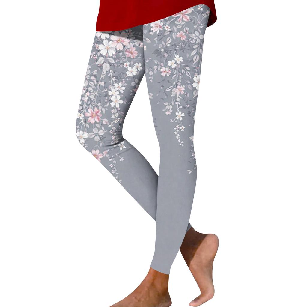 Pantaloni Casual Stampati a Gamba Dritta Moda Donna Pantaloni Yoga Stampati Slim per Esterno