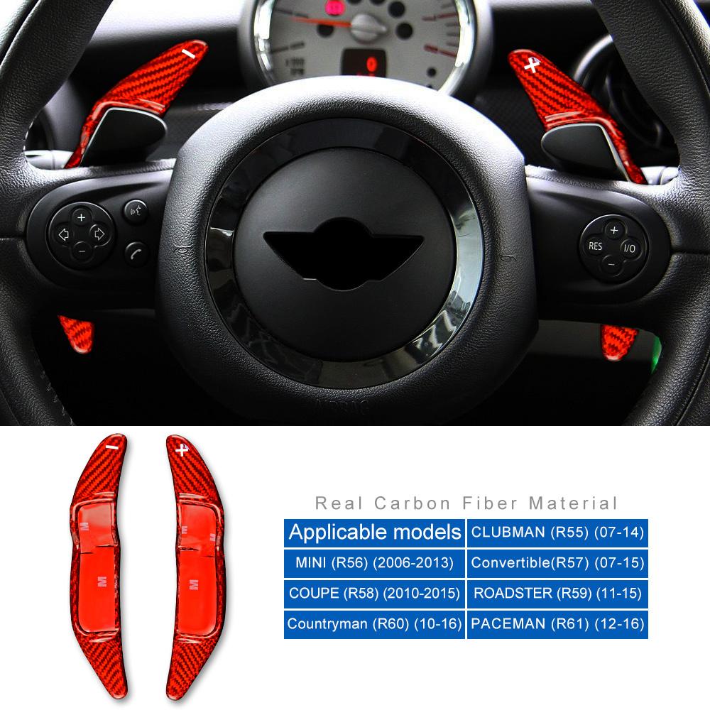 

Car Steering Wheel Shifter Paddle Extension Carbon Fiber Accessories For Mini Cooper R55 R56 R57 R60 F54 F55 F57 F60 Countryman Red for R Series