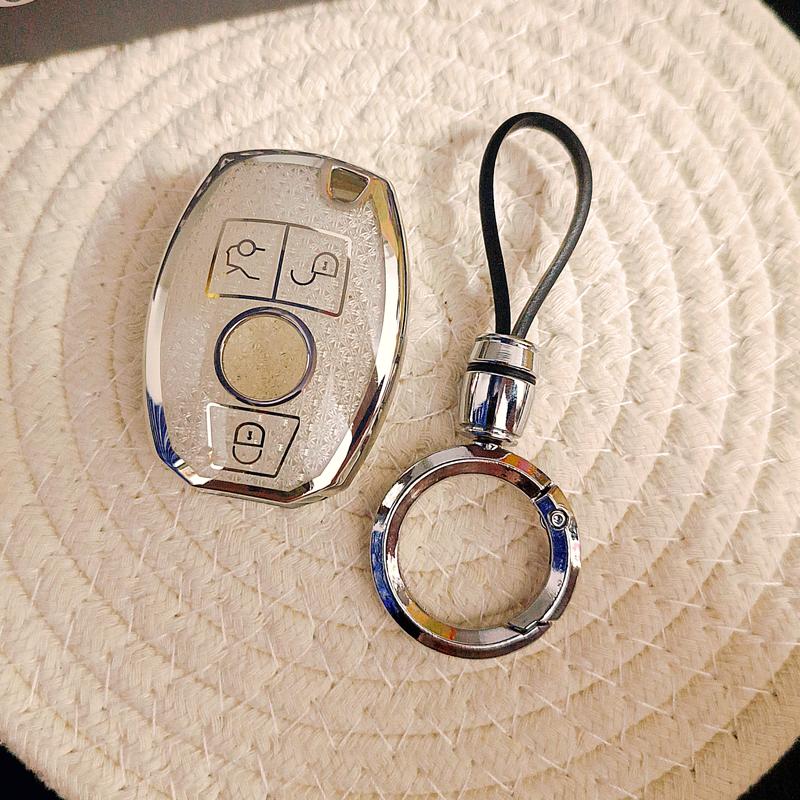 White Diamond TPU for Mercedes Benz W204 W205 W206 W212 W213 W221 W222 W223 A Class GLA GLE Remote Car Key Case Cover Fob Holder