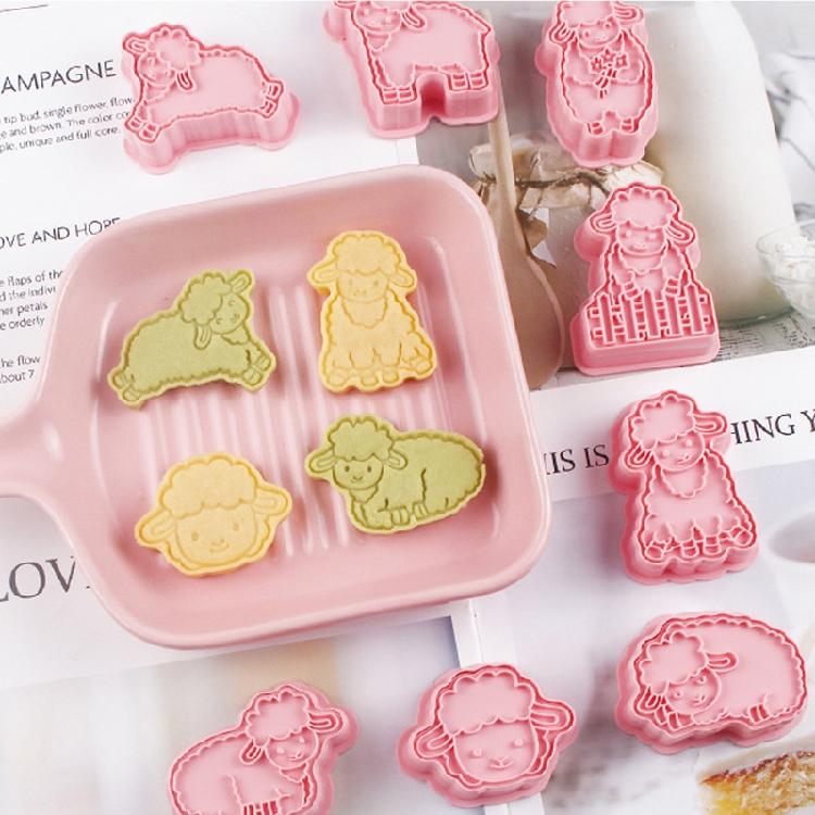 8 Pieces Cookie Cutters Sheep Shaped Biscuit Mold Kitchen Tools Plastic Material