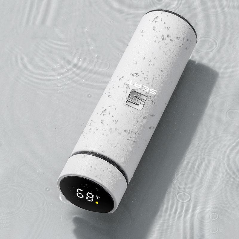 500ml Chytrý termo hrnek s filtrem na kávu, termoska na nápoje, ukazatel teploty pro SEAT Leon FR 5 6 MII Altea 5F Ibiza Toledo Cordoba Alhambra MK3