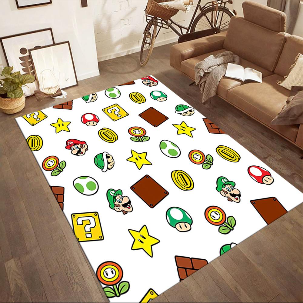Super Mario Pattern Square Rugs Are a Great Choice for Living Rooms, Bedrooms, Home Décor, and As Gifts.