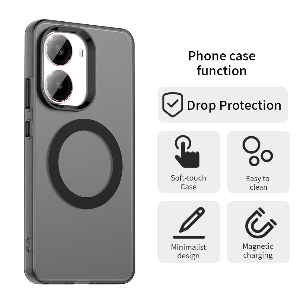 Magnetic Wireless Charging Case For Xiaomi Poco X7 Pro X6 Pro 5G Cover Candy Colors Transparent Back Shell