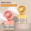 Portable Fan Air Humidifier 350ml Water Cooler Table Fan 1500mAh Usb Rechargeable Fan Essential Oil Diffuser Night Light Car Fan