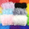 Feather8-10cm Fluffy Turkey Feather Trim On Ribbon – 1-10m Natural Feathers Fringe for Sewing, DIY Crafts, Wedding & Clothing Decor