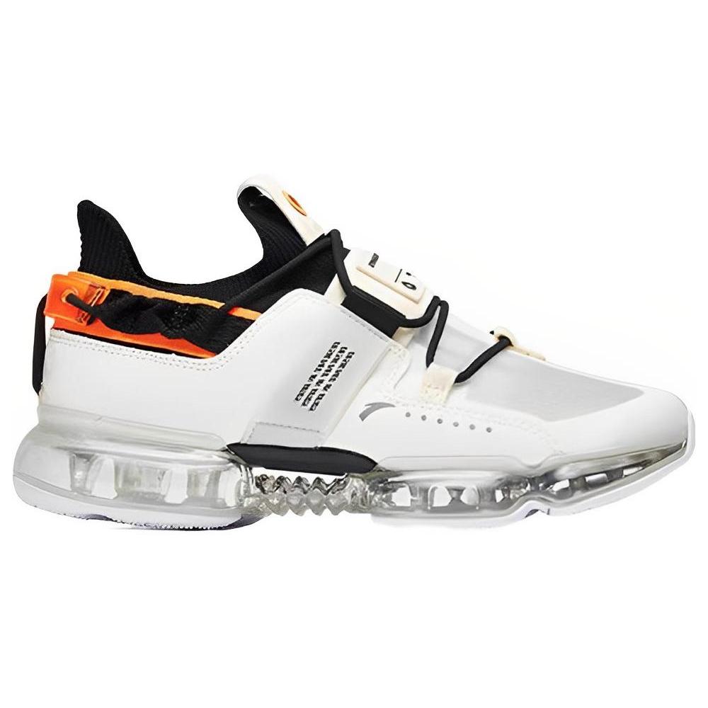 Anta Comfortable Cushioning Abrasion Resistant Breathable Low Top Running Shoes Men's White Black 112025530-2