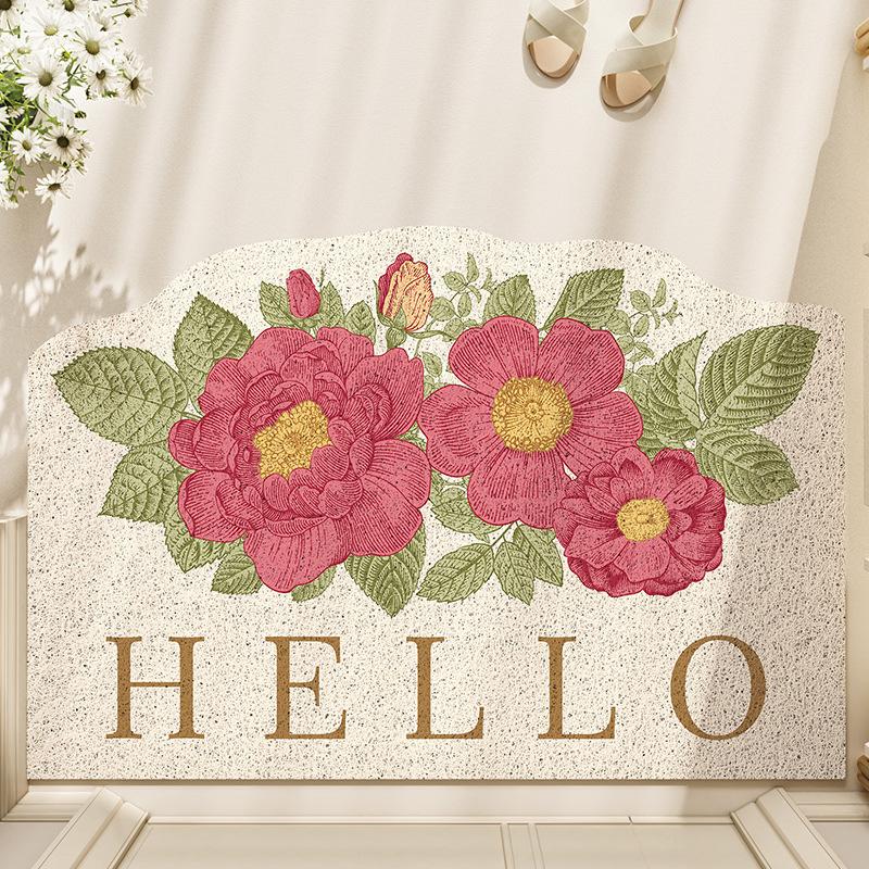 

Шелковый коврик для пола Nordic Wind, коврик для входной двери из ПВХ, бытовой коврик для чистки входной двери, который можно разрезать, ковер для входа 45*75cm