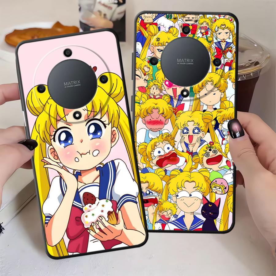 Sailor Moon Tsukino Usagi Black Soft Phone Cover Case for Honor 8X X5b X9a X8 X7 X6 Magic5Lite 70 90 200 400 Lite