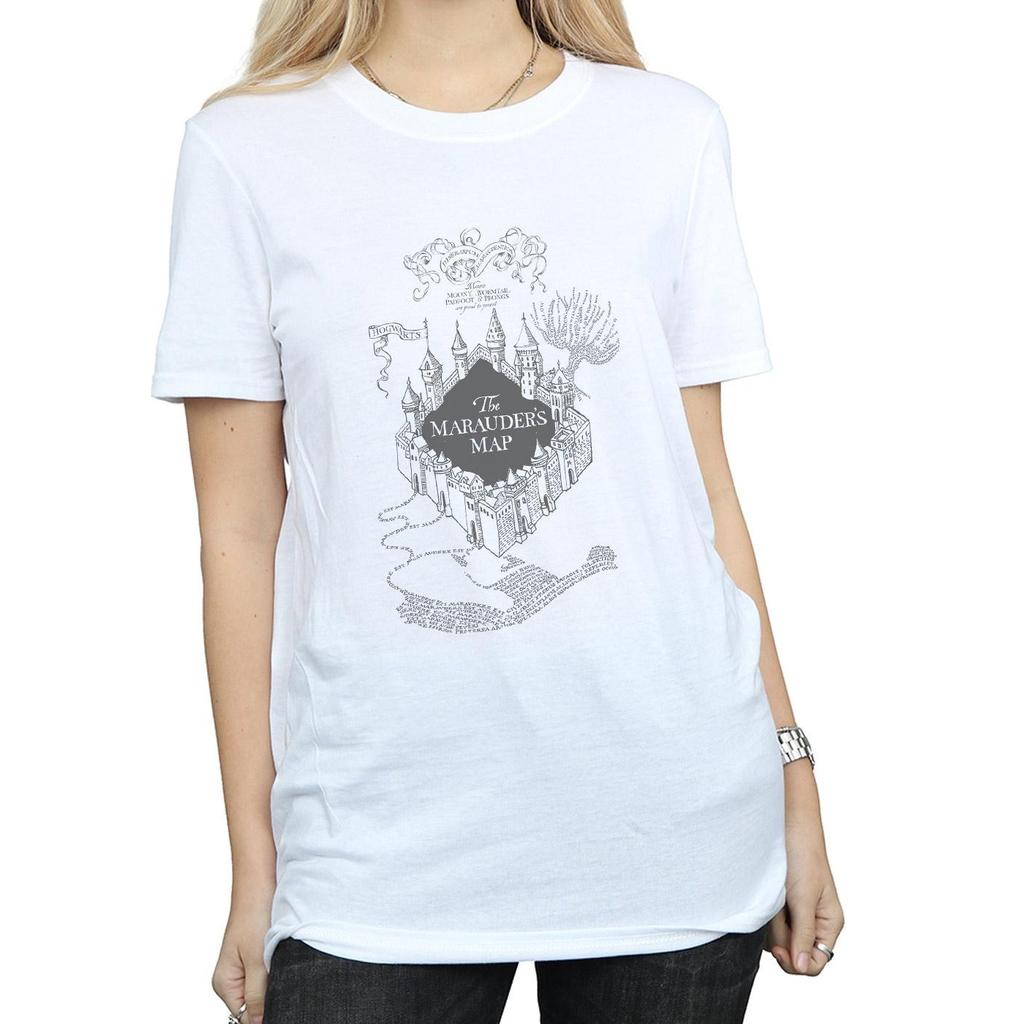 Harry Potter Womens/Ladies The Marauder´s Map Cotton Boyfriend T-Shirt