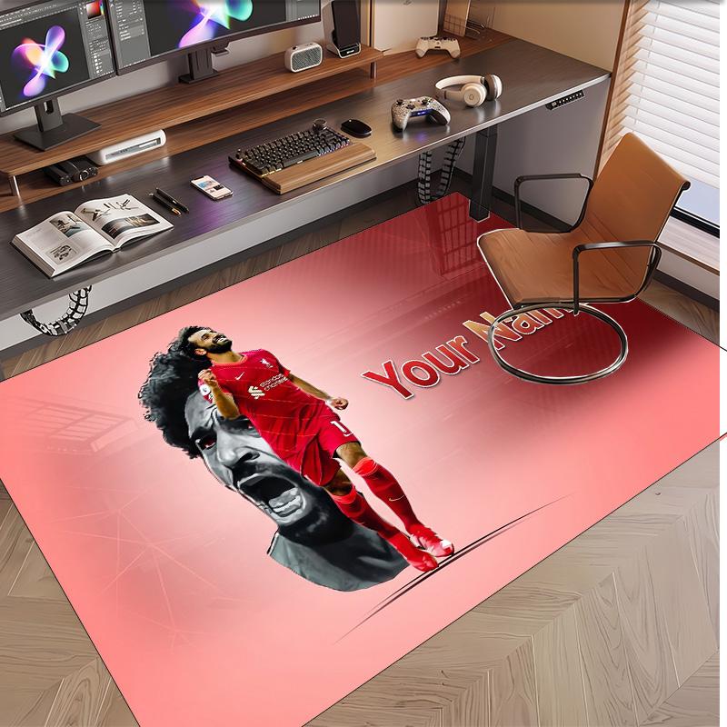 Personalized Crystal Velvet Carpet Mohamed Salah Pattern Non Slip Floor Rug