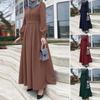 Abito lungo da donna vintage Dubai Abaya Turchia solido abbigliamento islamico musulmano manica lunga maxi abito lungo