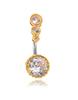 Navel Crystal Heart Bar Belly Button Ring 316l Surgical Steel Cz Body Jewellery