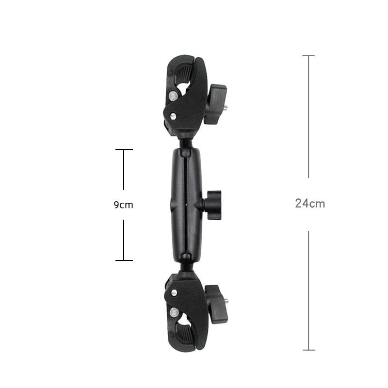 Motorcycle Bike Panoramic Monopod Handlebar Double Clip Bracket for Insta360 One X2 GoPro 11 10 9 Selfie Stick Camera Accessory