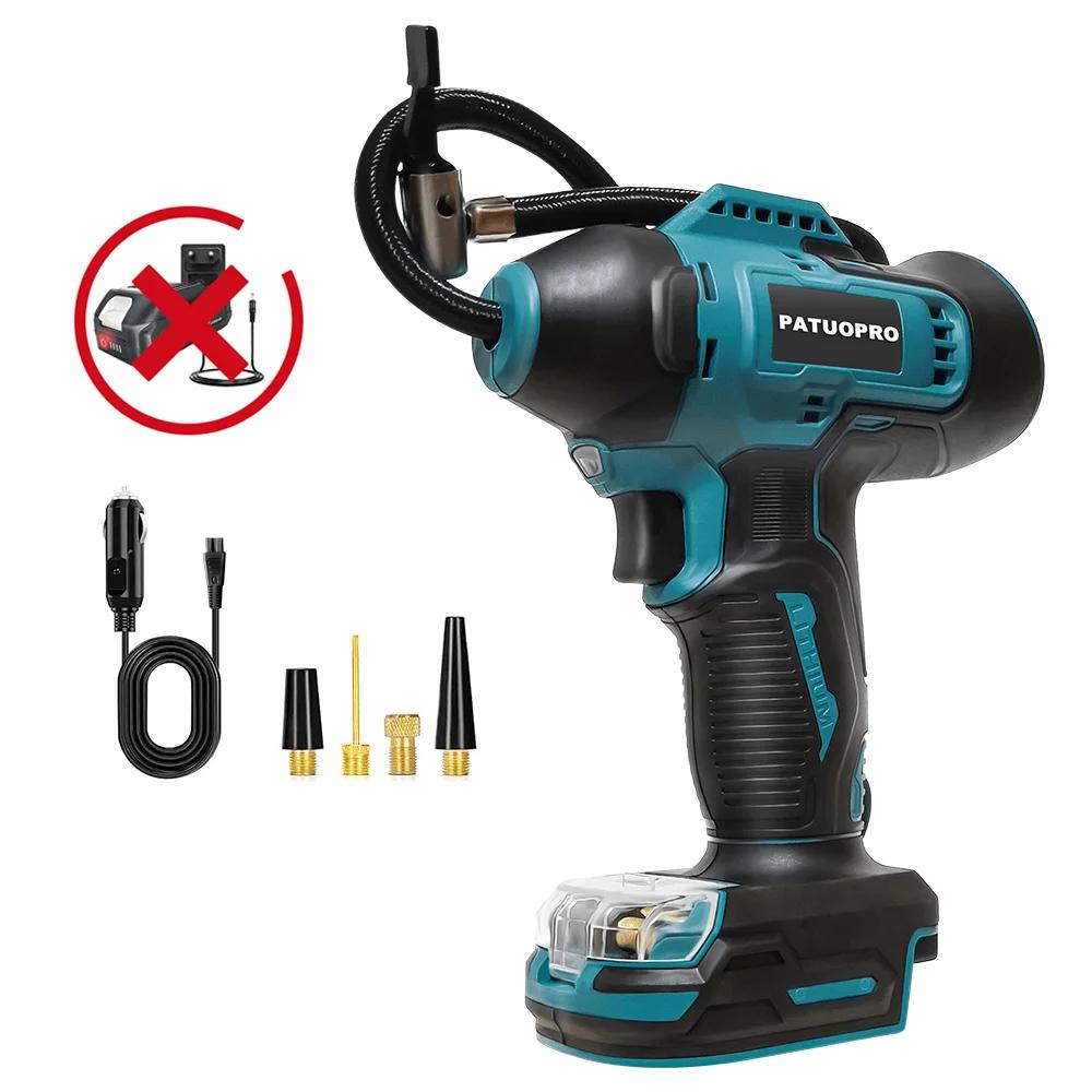 

PATUOPRO Электрический воздушный насос 2 в 1 Беспроводной автоматический инфлятор Шиномонтажный воздушный компрессор Электроинструмент Для аккумулятора Makita 18 В(Нет батареи)