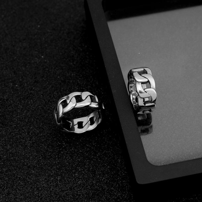 Unisex Punk Disco Titanium Steel Chain Ring