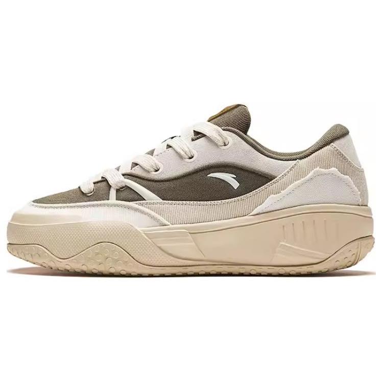 New Anta Cookie Shoes Abrasion Resistant Breathable Low Top Skateboard Shoes Men's Beige 912418072-2