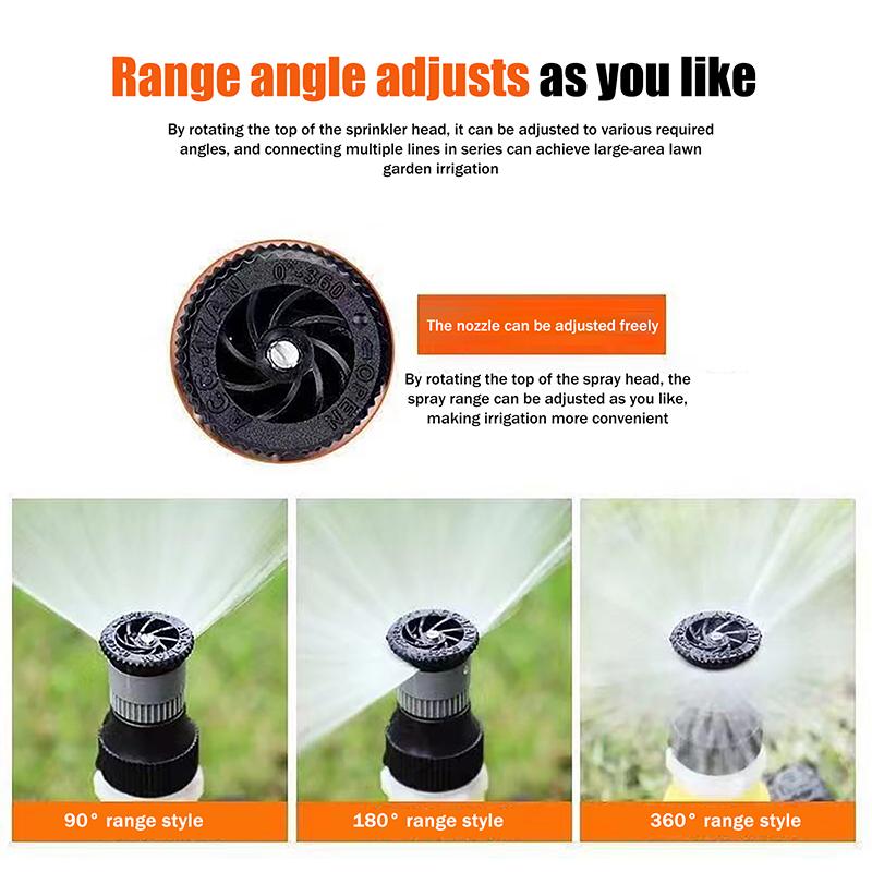 Aspersor Rotativo Automático Rotação 360° Aspersor de Jardim Automático - Perfeito Para Relvados, Quintas e Estufas