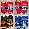 Maillot de Hockey d'Équipe Canada Canucks 40 43 Manches Longues Haut d'Entraînement Unisexe Sport d'Hiver