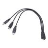 Y Shaped Type C Charger Cable 3 Way Power Splitter Simultaneous Device Charging 30cm Length for Phones Tablets Gaming