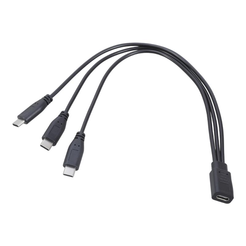 

Y Shaped Type C Charger Cable 3 Way Power Splitter Simultaneous Device Charging 30cm Length for Phones Tablets Gaming 1