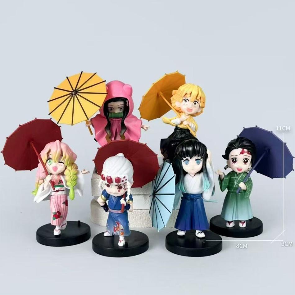 Demon Slayer Latest Style Plum Rain Series Blind Box Figure Kochou Shinobu Tomioka Giyuu Kanroji Mitsuri Mystery Toy Gift