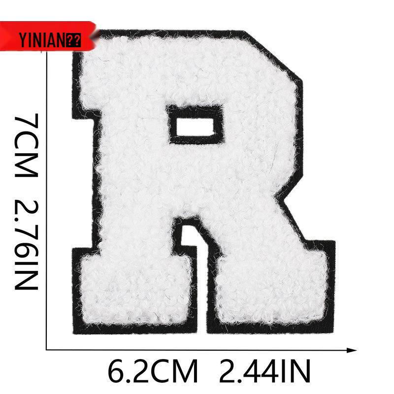 Yi Nian 7см Белый Шениловый Вышитый Буква Термоаппликация