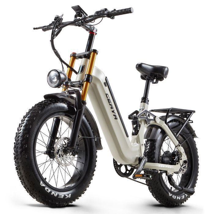 CEAYA A20-Pro Adult Electric Bike, 1000W Motor, 20×4.0 Fat Tire, Full Suspension, Hydraulic Brakes, All-Terrain