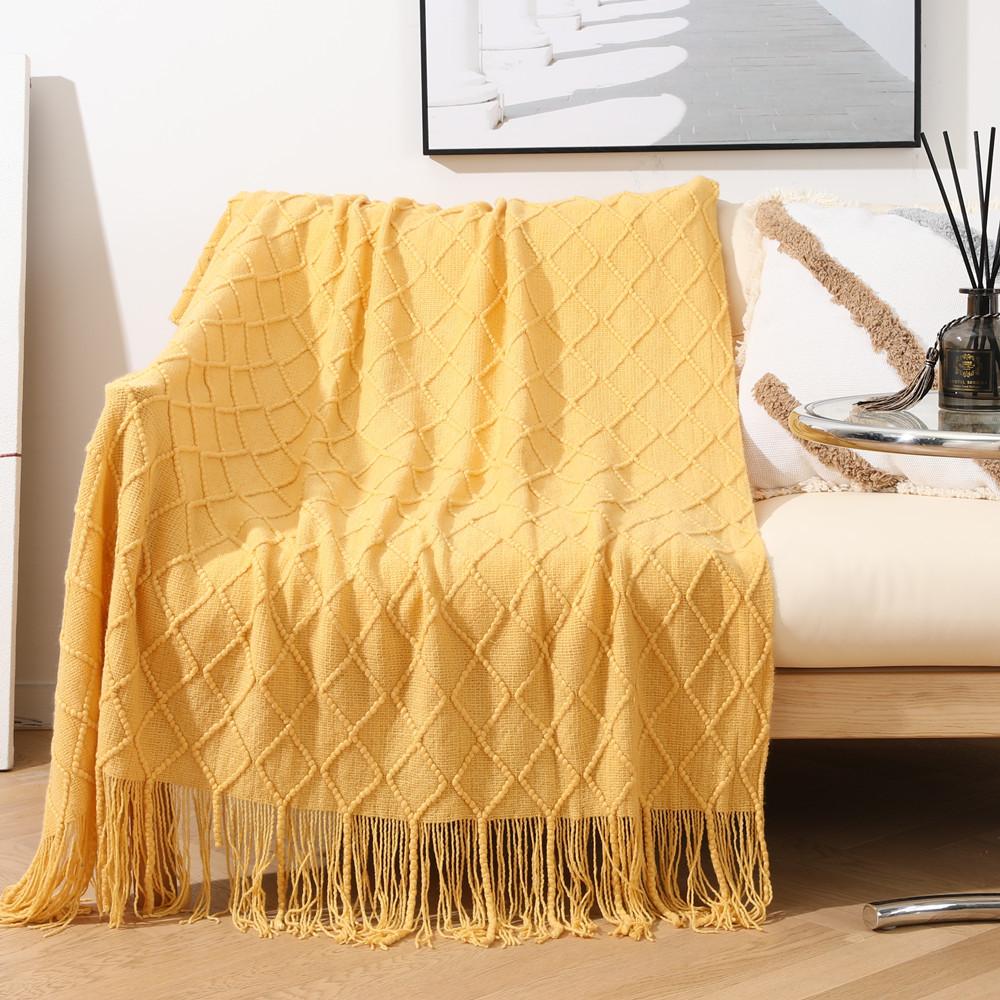 Throw Blanket for Couch Soft Living Room Home Decor Knitted Twin Size Blanket, Outdoor Lightweight Breathable Summer Warm Woven