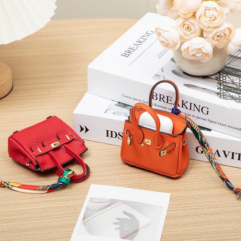 Platynowa Mini Zawieszka Portmonetka na Monety i Etui na Klucze - Kreatywna, Urocza Zawieszka