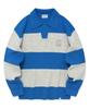 Color Block Stripe Collar Knit Blue