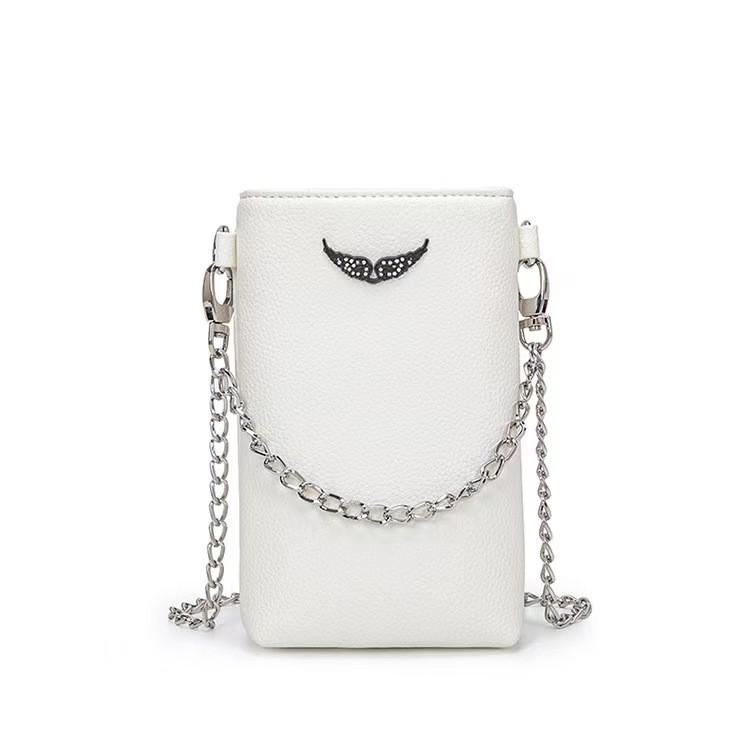 Shoulder Crossbody Simple Bag With Chain And Wing Rhinestone Decor For Daily
