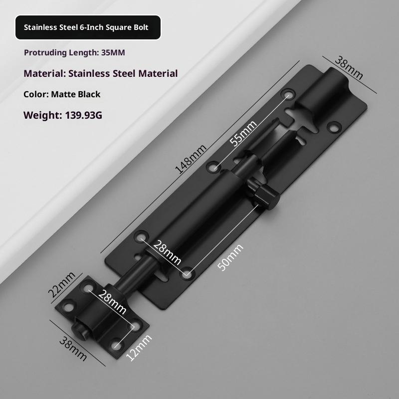 201/304 Edelstahl Tor Sicherheits-Türriegel Riegelverschluss Bolzen 3/4/5/6/8/10/12 Zoll Türriegel Beschläge Für Heimwerker