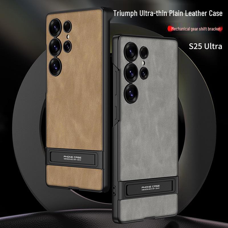 Samsung S25 Ultra Leather Case: Slim, Anti-Fall, Cross-Border Stand Protective Cover