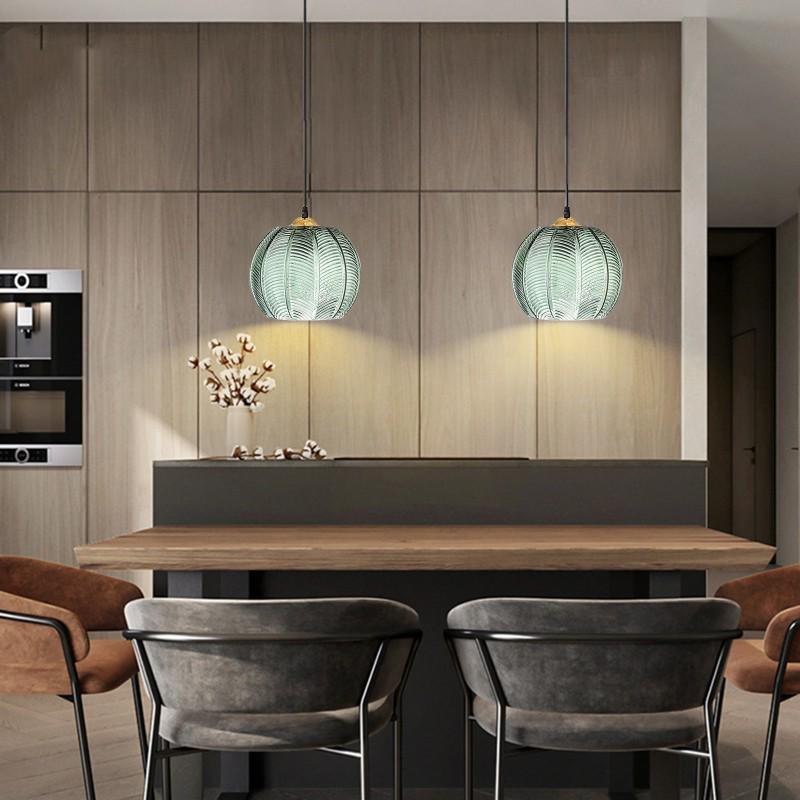 Designer Green Leaf Glass Pendant Light for Modern Spaces