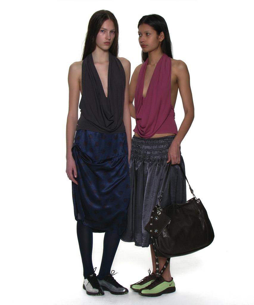 Partimento Woman Dot All-Over Printed Drape Midi Skirt_Navy