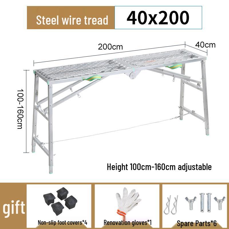 Heavy-Duty Folding Horse Stool with Thickened Step Ladder for Decoration and Construction Tasks