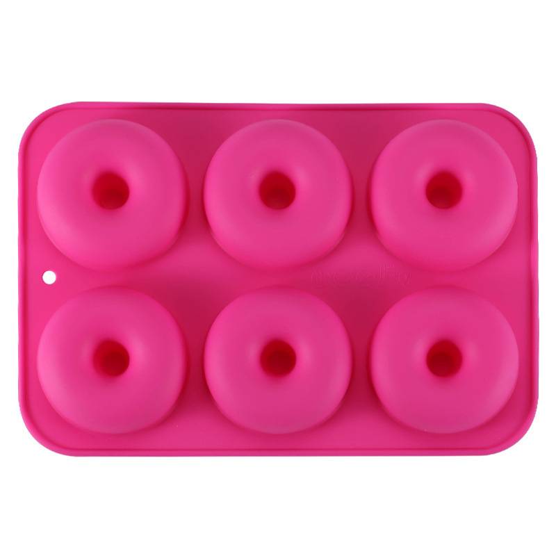 Non Stick 6 Holes Silicone Donut Mold Bagel Pan Baking Heat Resistance Mini Cupcake Mould Food Grade Silicone Baking Tool