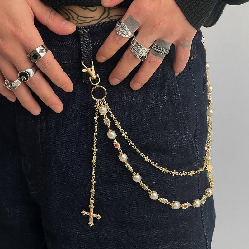 Sophisticated Long Pearls Waist Chain Handmade Pearls Belt Elegant Pants Chain Women Accessory Perfect for Sweater Dress