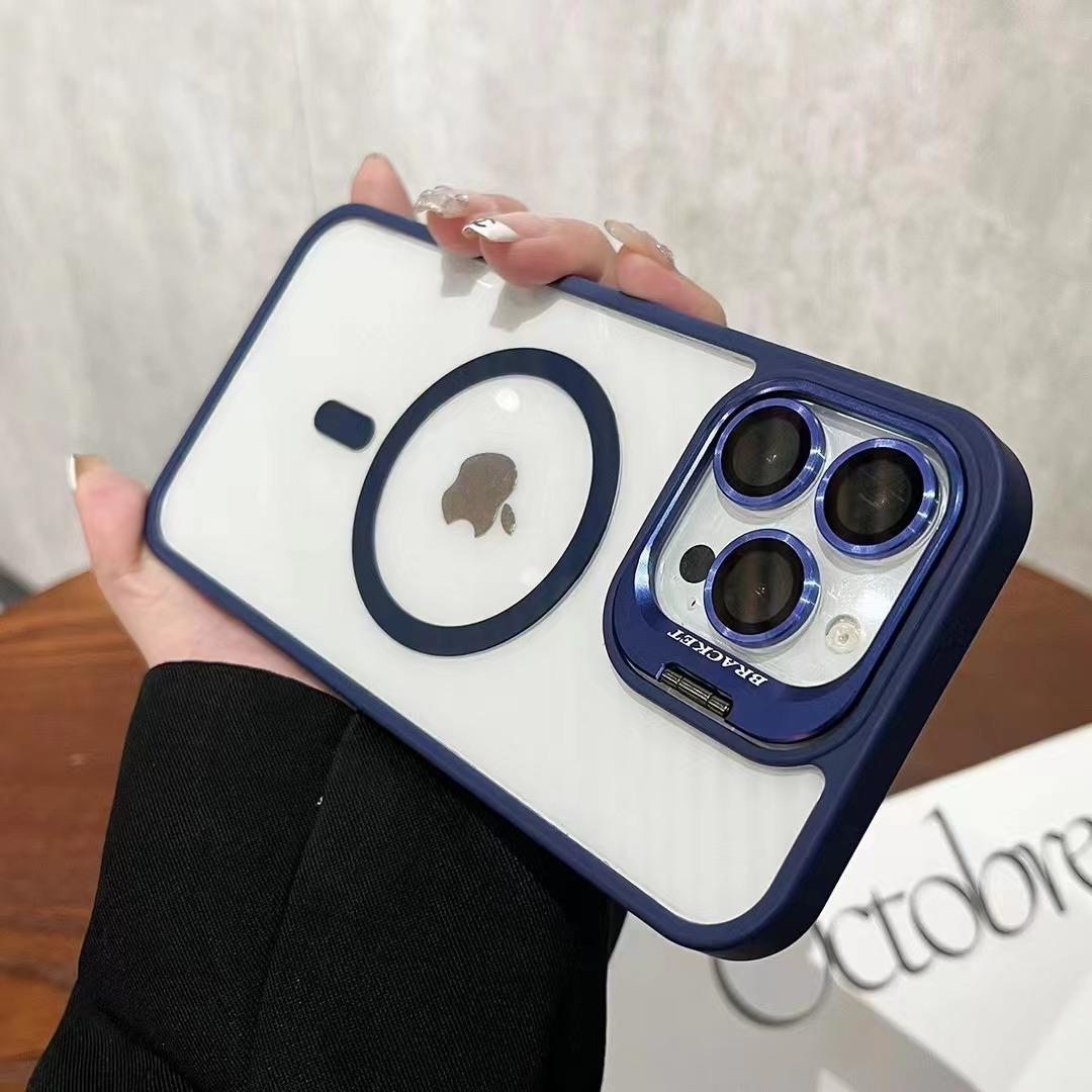 

Подходит для чехла для телефона IPhone16ProMax из сплава с невидимой подставкой, Apple 13/14/15 с защитной пленкой для объектива Apple 11Promax