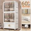 Foldable plastic storage box simple wardrobe for home bedroom closet toy storage cabinet no installation required