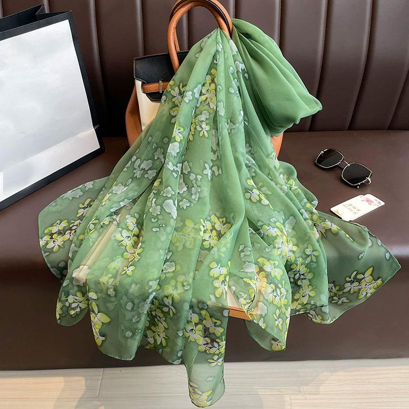 New  Silk Scarf Female Fashion Beach Pashmina Bufanda Folral Women Shawl Wraps Bandana Ladies Scarves Large Foulard Echarpe
