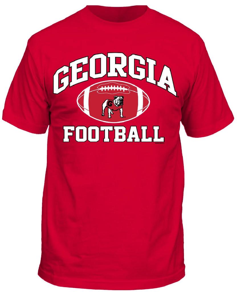 Georgia Bulldogs Men's Red Football Graphic Short Sleeve T Shirt